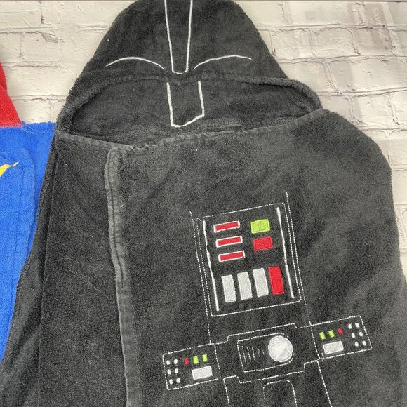 Kids OS Superhero / Darth Vader Hooded Towel Bundle Star Wars Beach Pool Bath - Picture 6 of 12